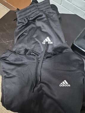 Adidas Black Tracksuit Set with White Logo
